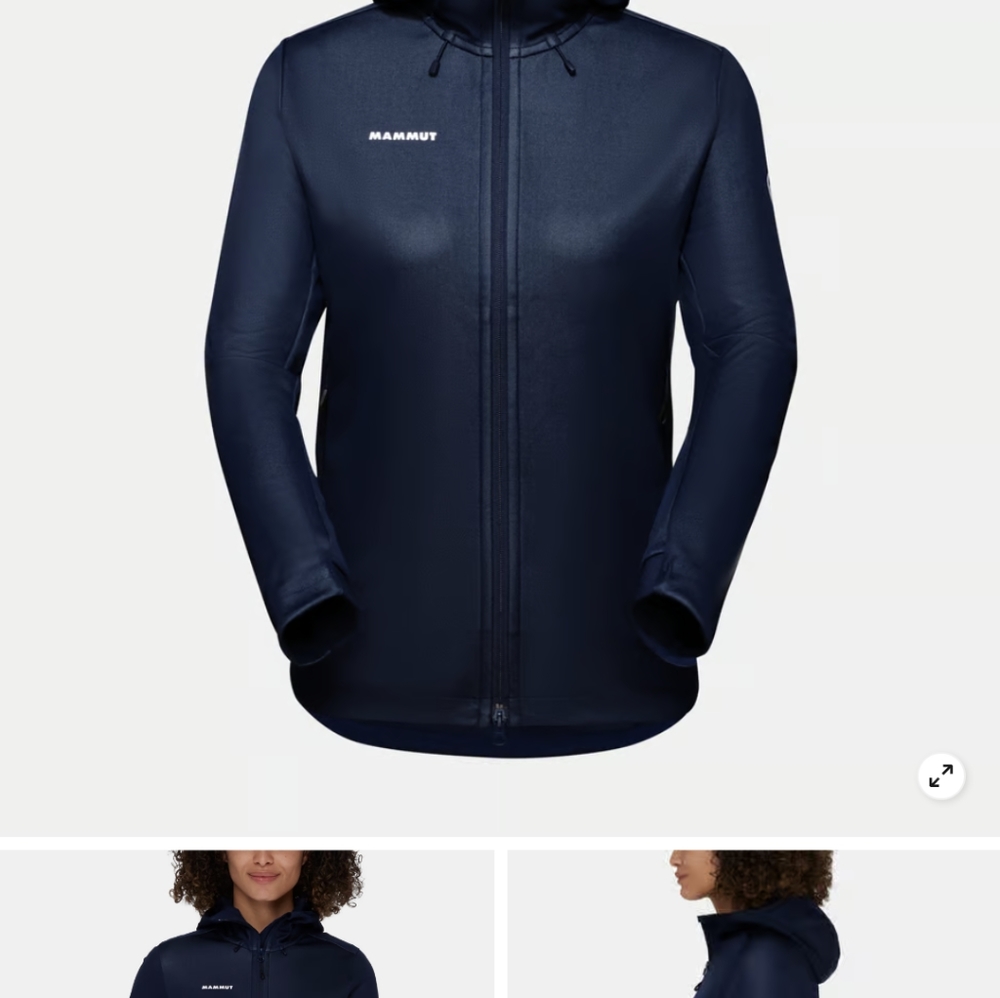 Large Mammut Women's Ultimate VII SO Hooded Jacket, Dark Blue (marine)